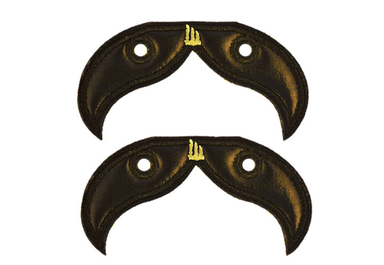 Аксессуары для кед крылья Mustache Horseshoe Black Foil Lace 11710 черные