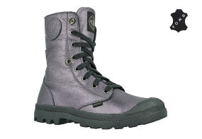 Кожаные женские ботинки Palladium Baggy Metallic Lea 93455-063 графитовые