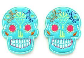 Аксессуары для кед крылья череп Sugar Skull Turq Lace 11008 зеленые