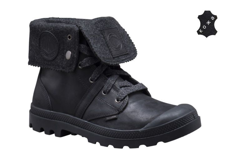 Кожаные мужские ботинки Palladium Pallabrouse BGY Plus 2 03471-068 черные