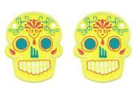 Аксессуары для кед крылья череп Sugar Skull Yellow Neon Lace 11005 желтые