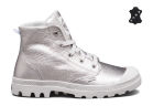 Кожаные женские ботинки Palladium Pampa Hi Metallic L 93480-064 белые металлик
