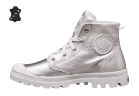 Кожаные женские ботинки Palladium Pampa Hi Metallic L 93480-064 белые металлик