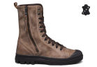 Кожаные женские ботинки Palladium Pampa Hi Rise L Zip 93483-226 коричневые