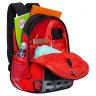 Рюкзак школьный GRIZZLY с двумя отделениями RB-259-1m/1 черно-красный