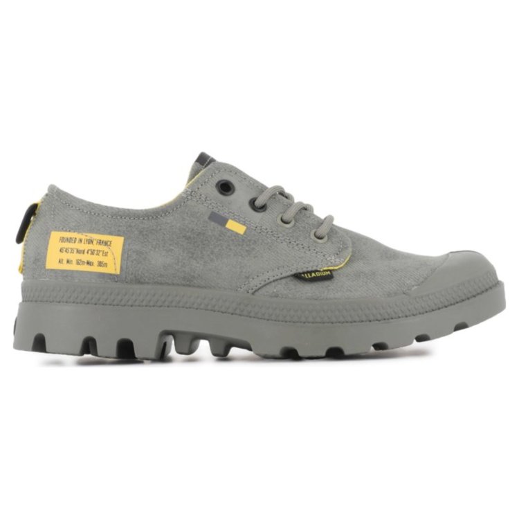 Ботинки Palladium Pampa Ox Surplus 74446-339 текстильные серо-зеленые
