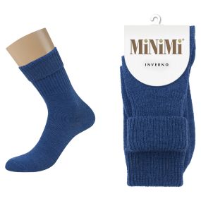 Носки женские Minimi Inverno 3301 Blu Melange шерстяные синие