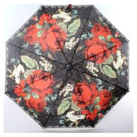 Зонт женский Magic Rain 9231-01 Розы На Черном (полный автомат) купол-97см