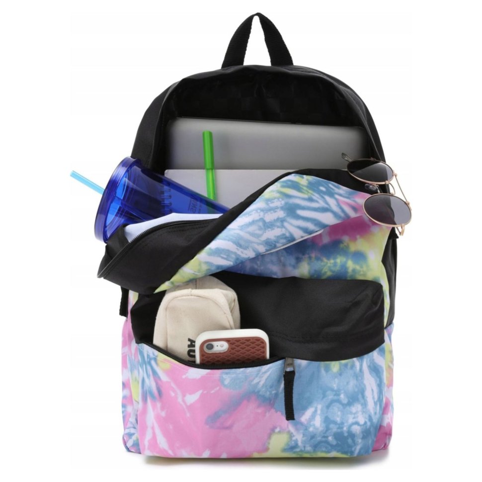 Vans realm pink & purple tie dye backpack on sale